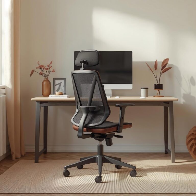 Desk Setup with a fine ergonomic chair