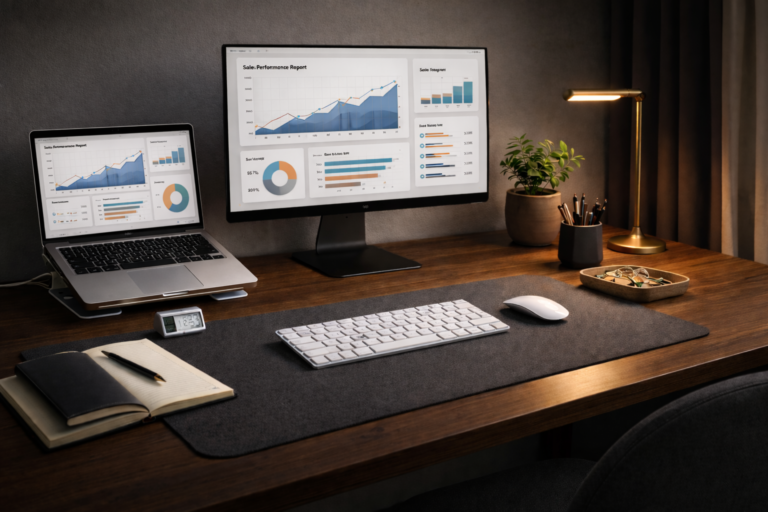 Desk Setup with all the productivity tools