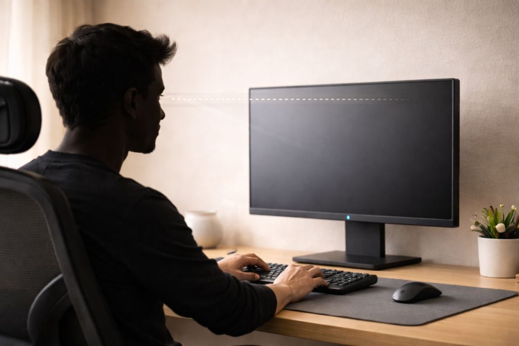 monitor-eye-level11 desk setup ergonomics