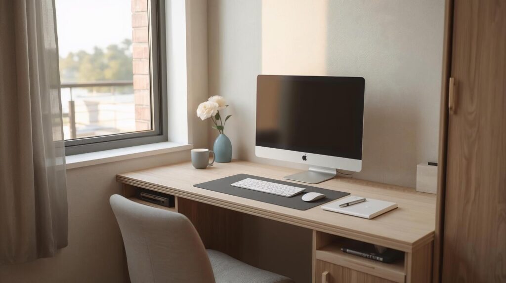 ultimat home desk setup home office setup in a small room with laptop and monitor